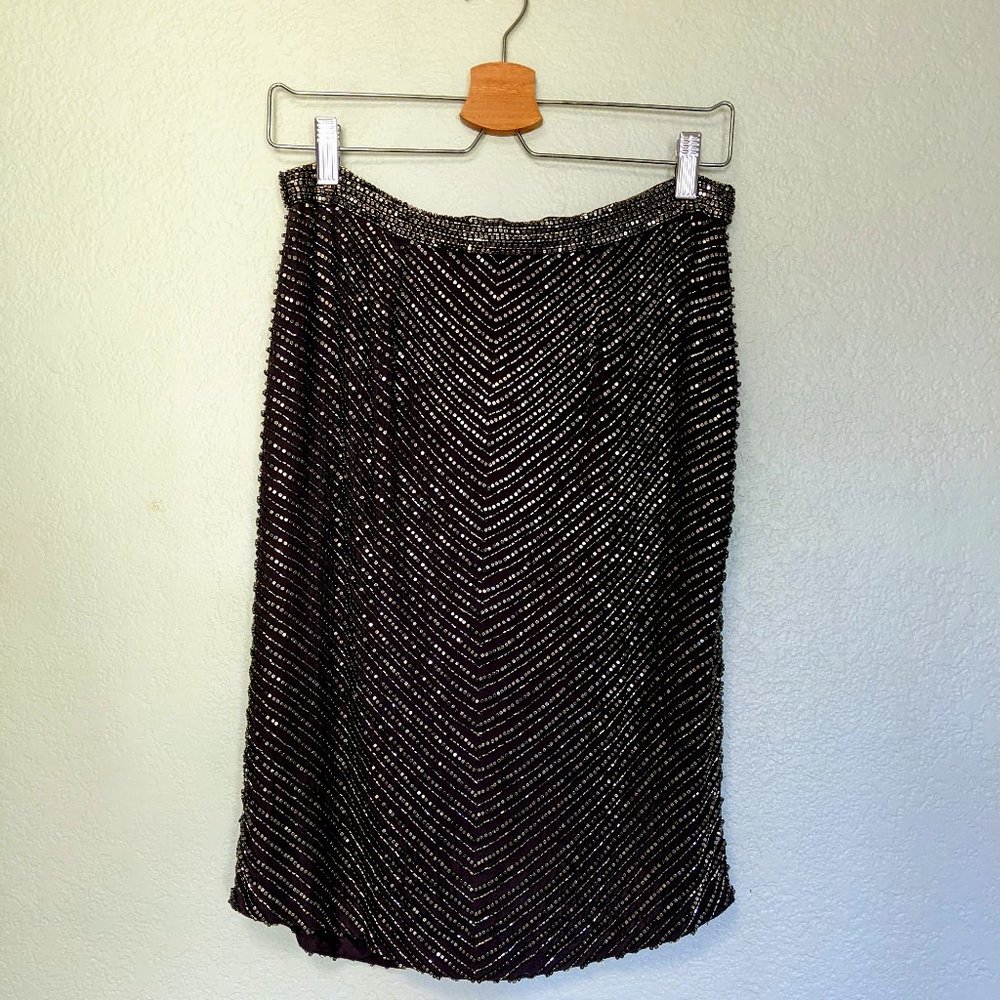 Sparkly Beaded Karina Grimaldi Pencil Skirt